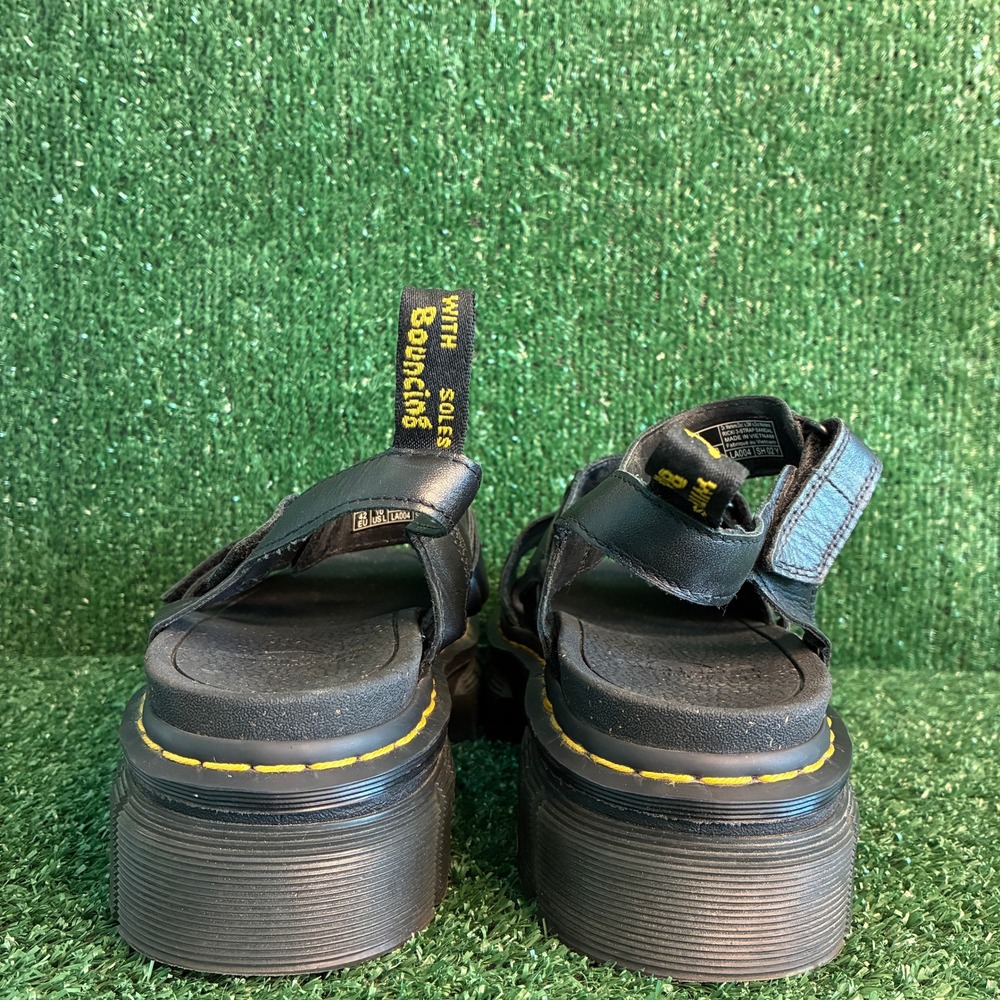 Dr. Martens Ricki 3-Strap Leather Platform Chunky Punk Sandal Black Womens Sz 10 - Picture 4 of 9